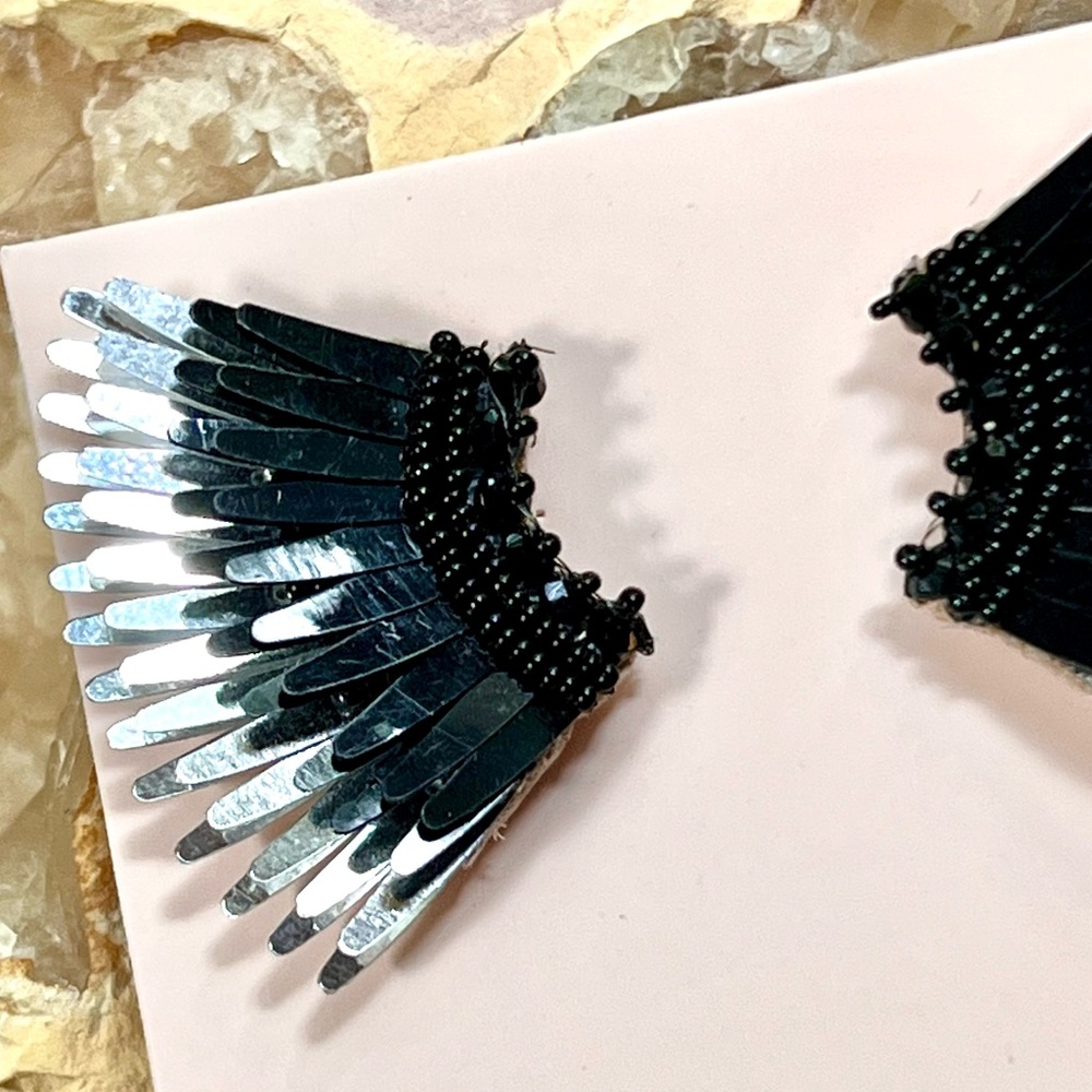NWT Mignonne Gavigan Mini Madeline Earrings Black Silver - Picture 5 of 16